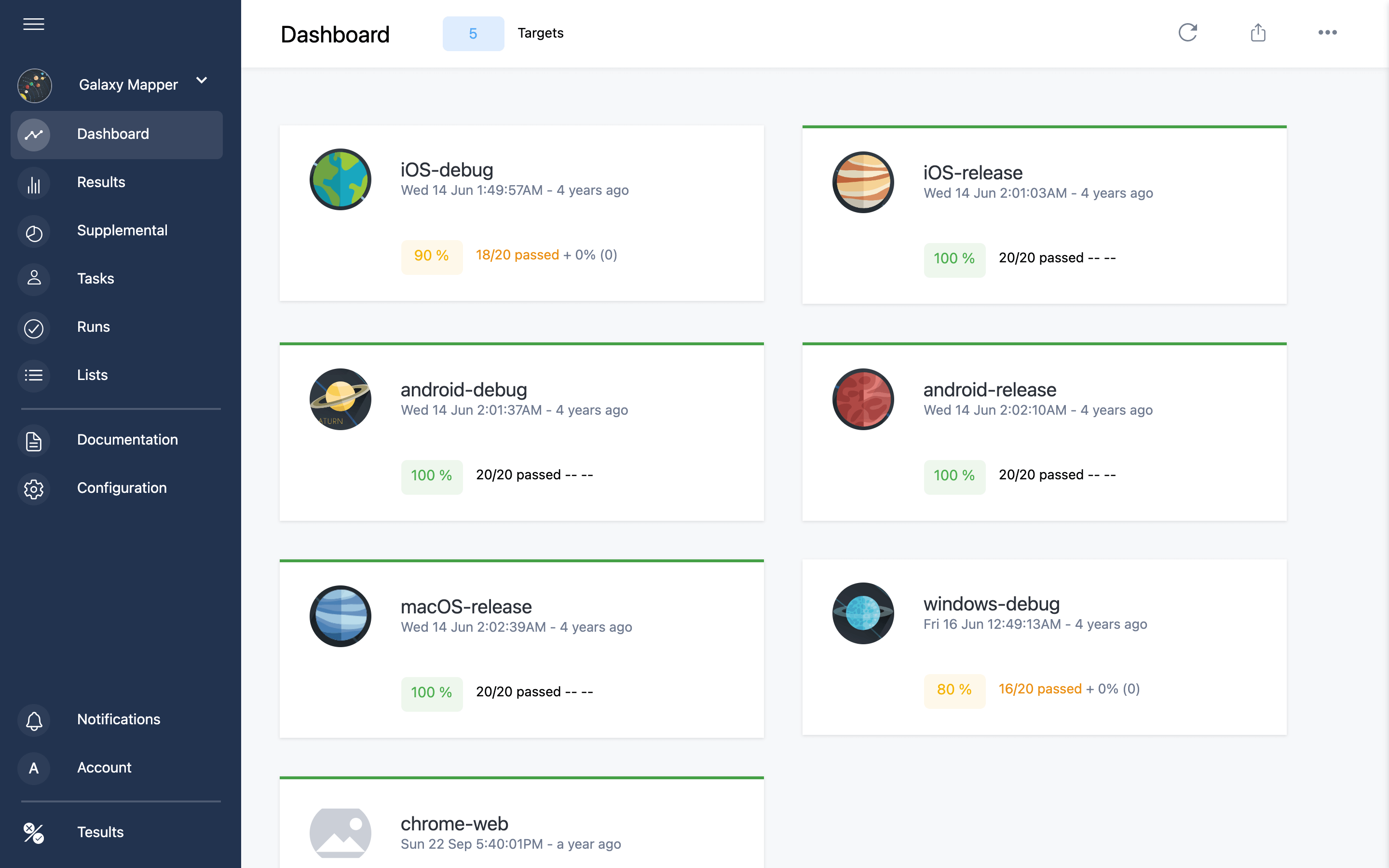 tesults-dashboard-interface