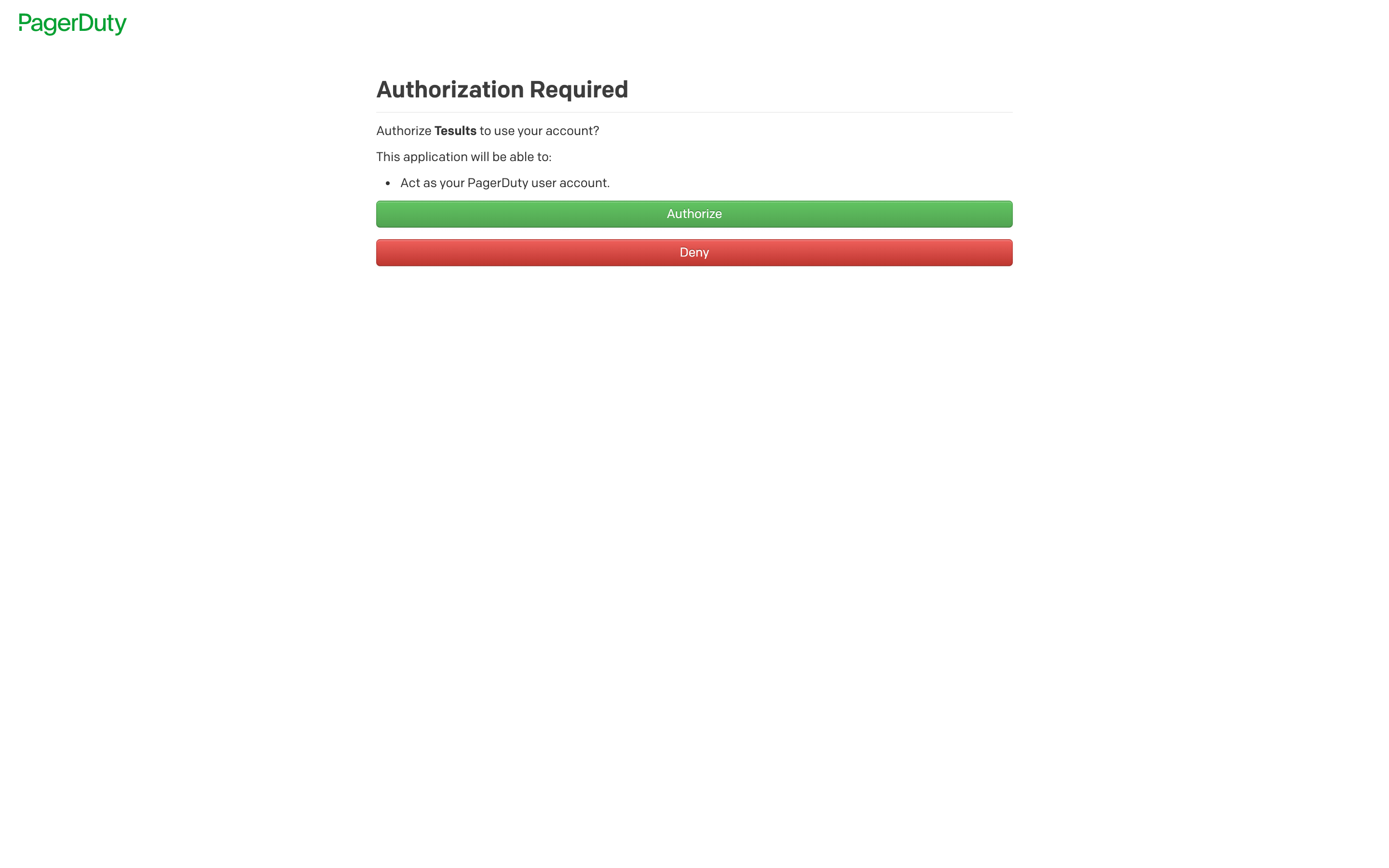 PagerDuty authorization